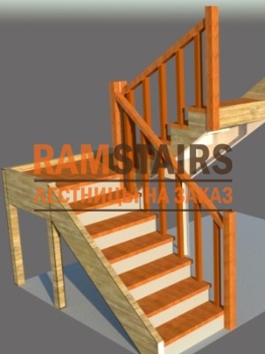 Лестницы с поворотом на 180° с промежуточной площадкой